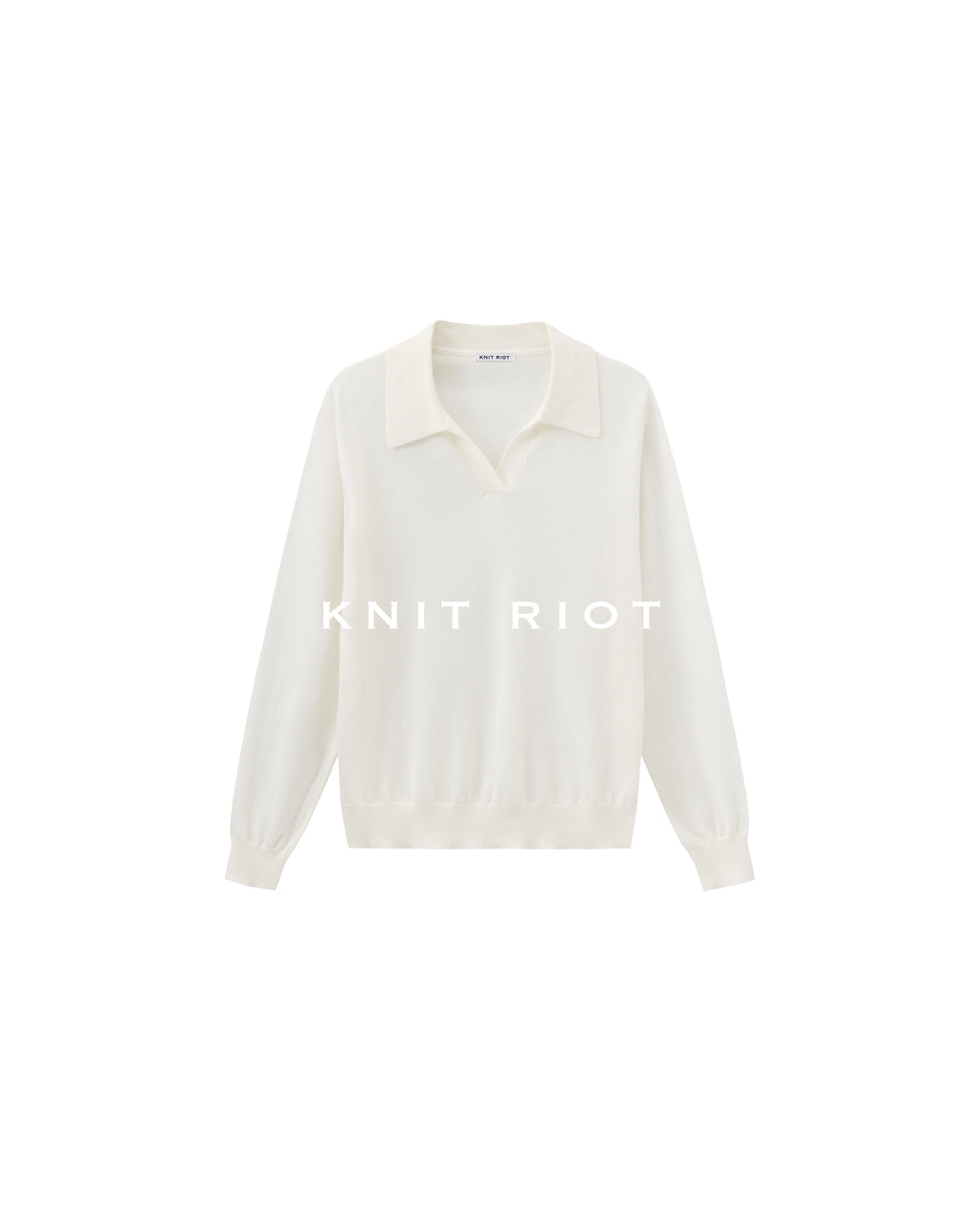 KNITRIOT Lapel Simple Polo Slack Knitted Long Sleeves