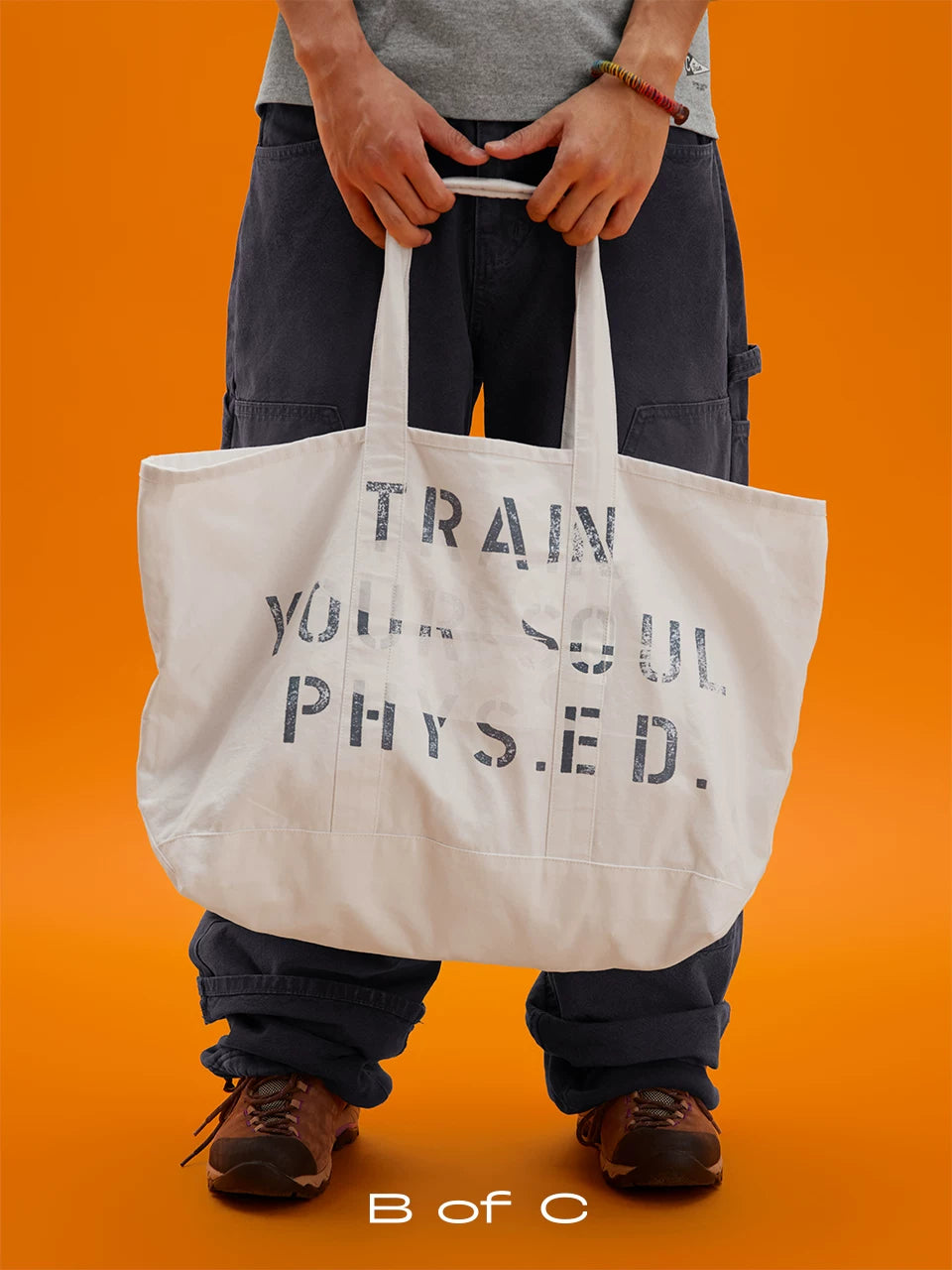 CryingCenter Vintage Alphabet Old Large Capacity Canvas Bag