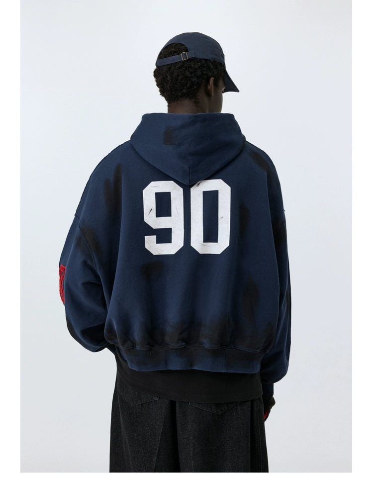 ATRY Dirty Dyed Damage Blockbuster Short Embroidered Sweater