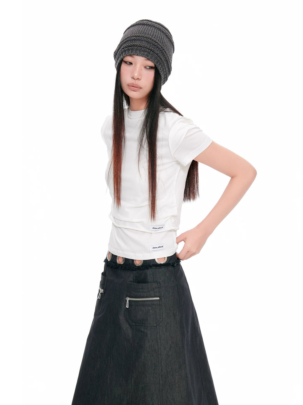 JIKOO Rule Pleated Multi-level Tee