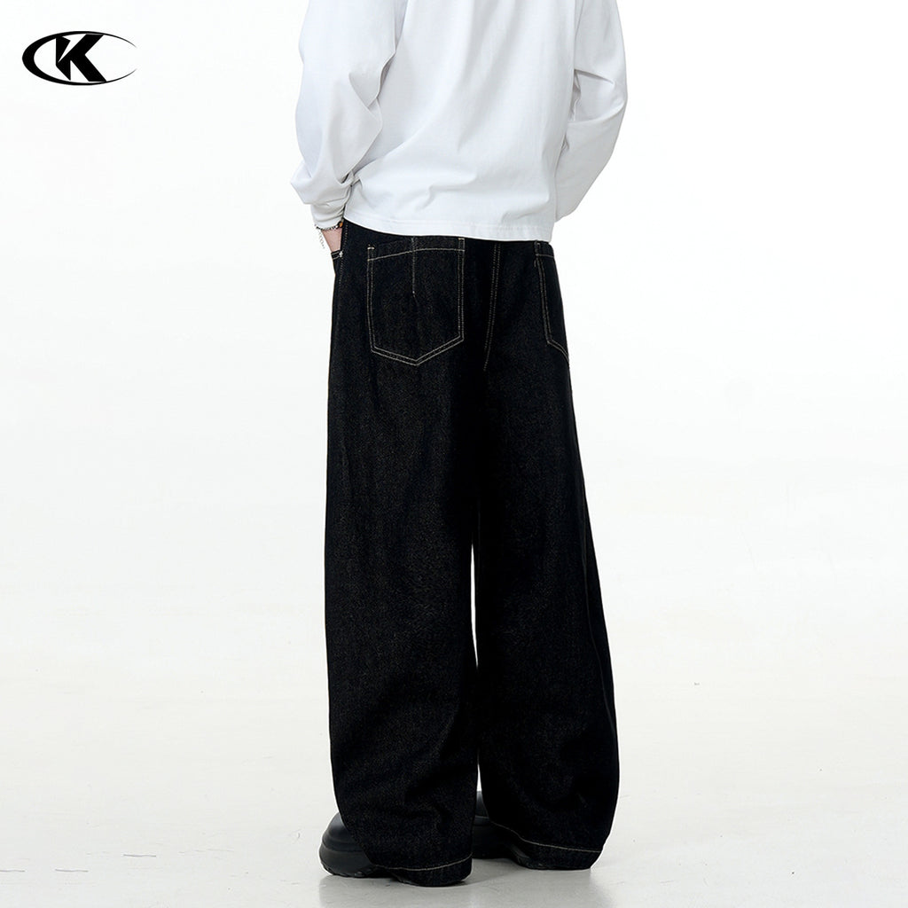 11KN washed black breasted scimitar RAW JEANS