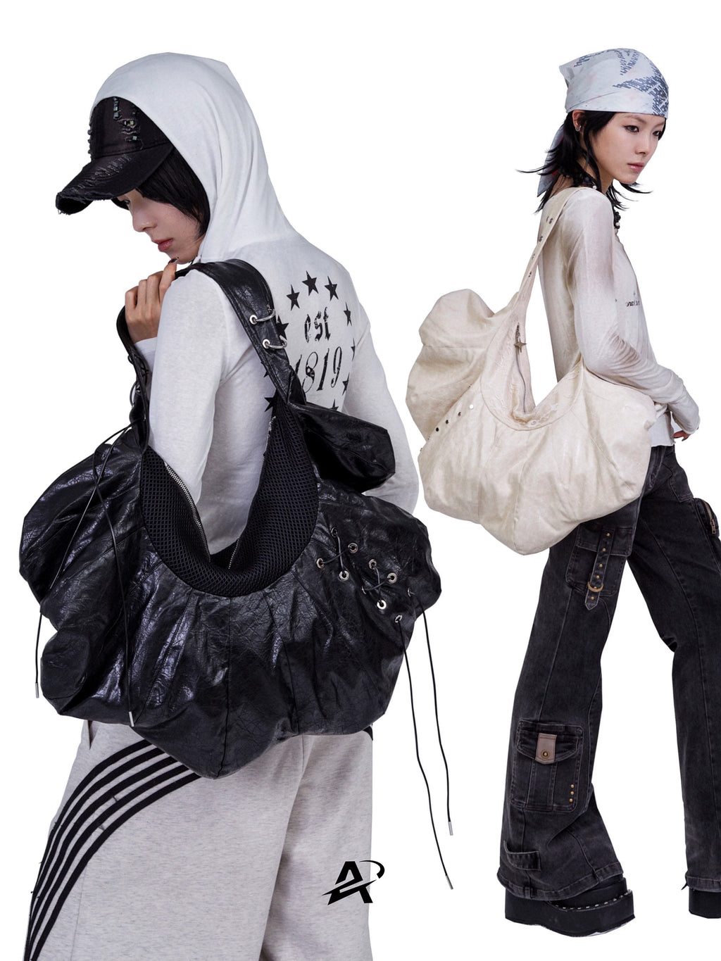 Antiphase Punk Cloud Shape Large Capacity Underarm Bag