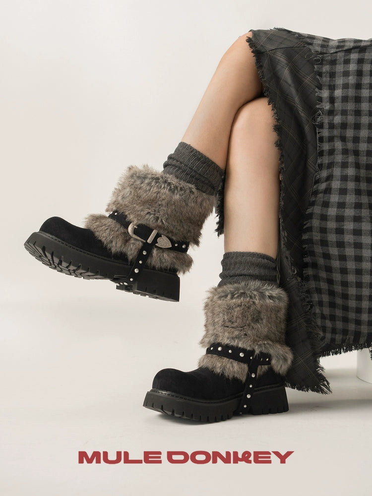 Donkey Plush Platform Boots