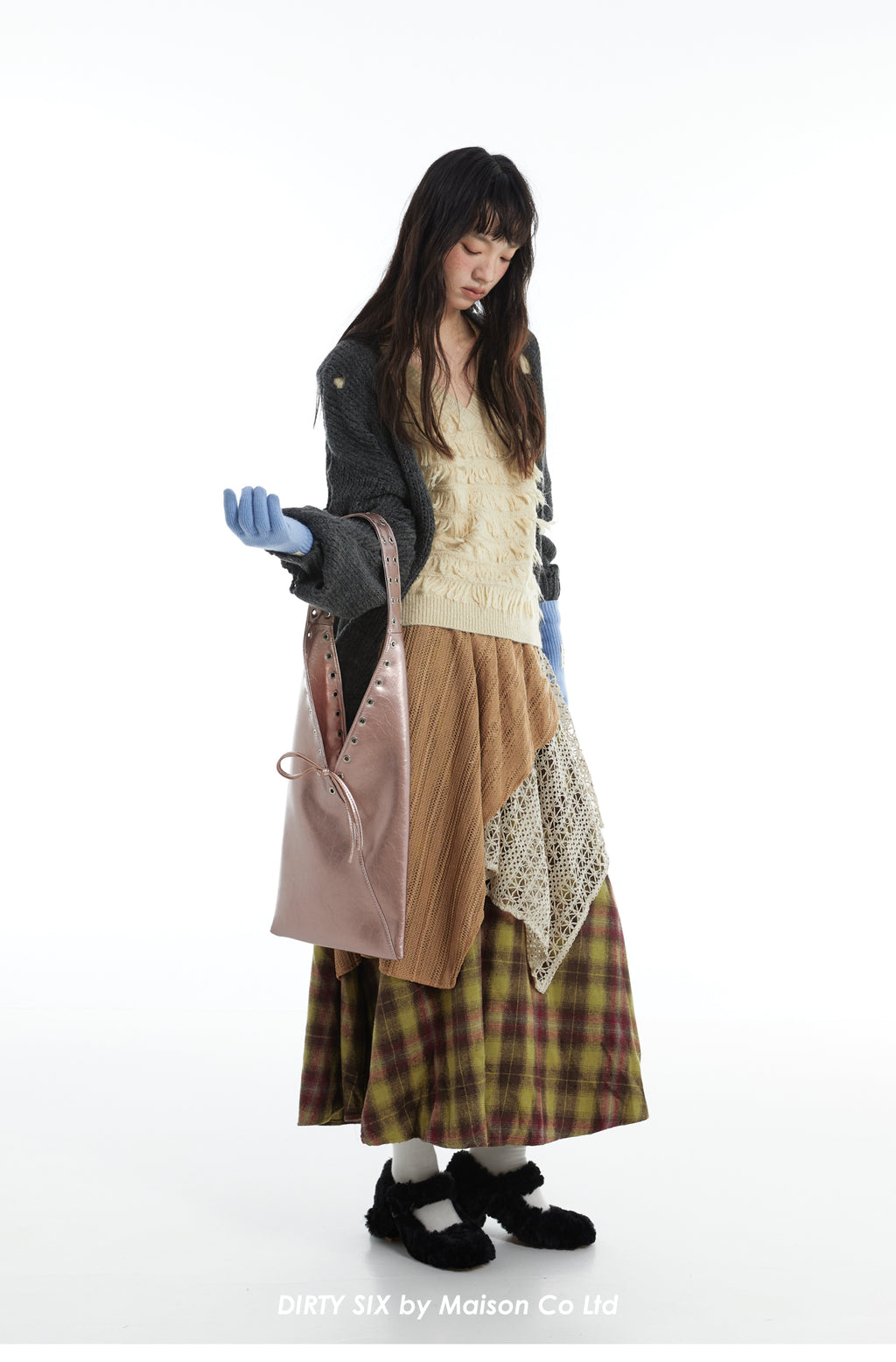 DirtySix Cow Split Leather trotro triangle vaporwave punk bag