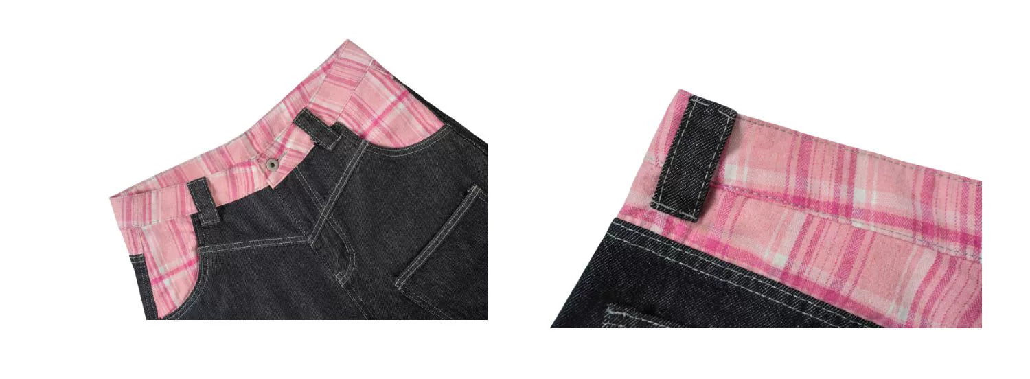 BLACKLISTS Vintage Plaid Scimitar Jeans