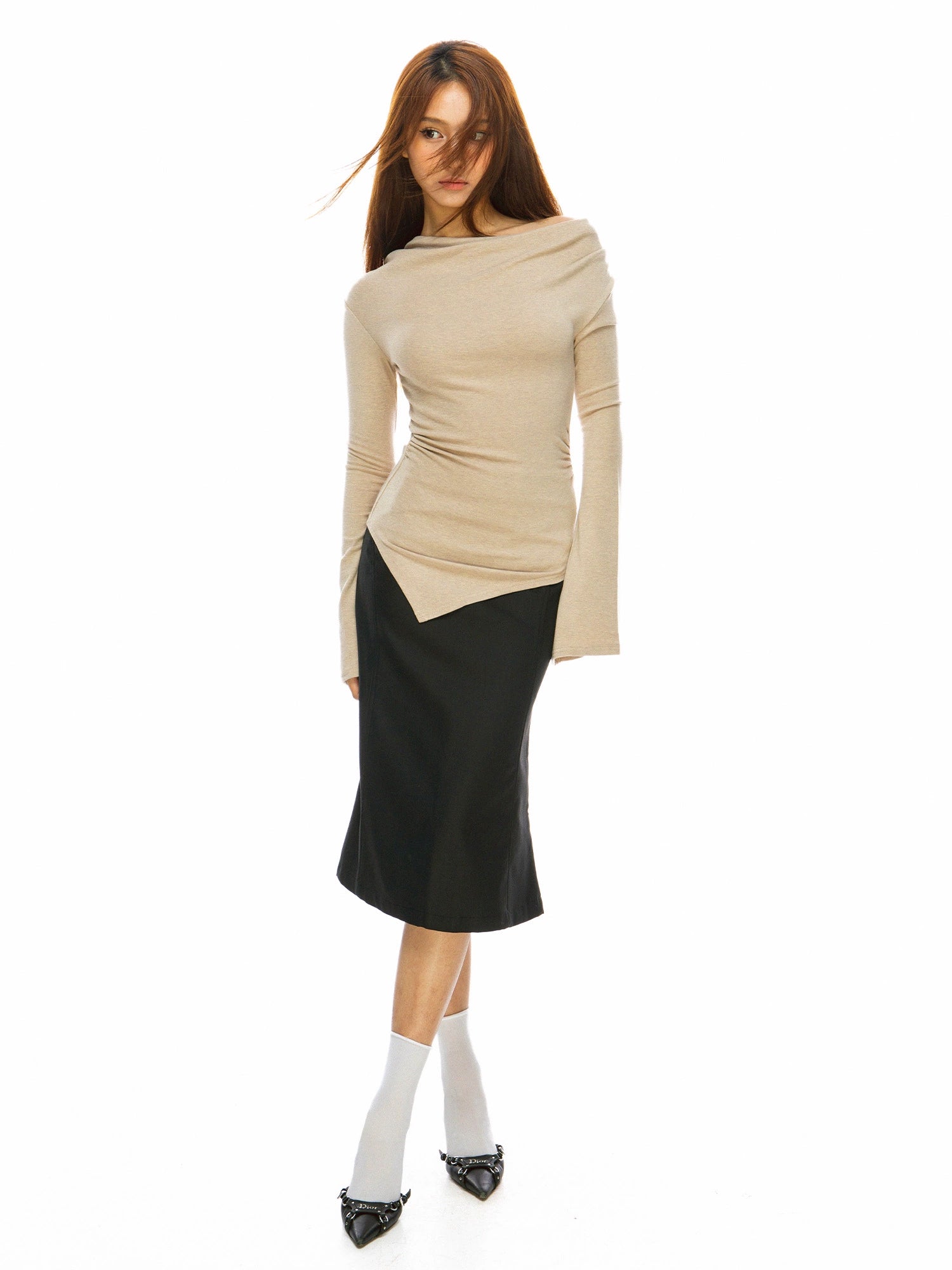 FILIRILI Low-rise Tooling Slim Hip-wrapped Fishtail Skirt
