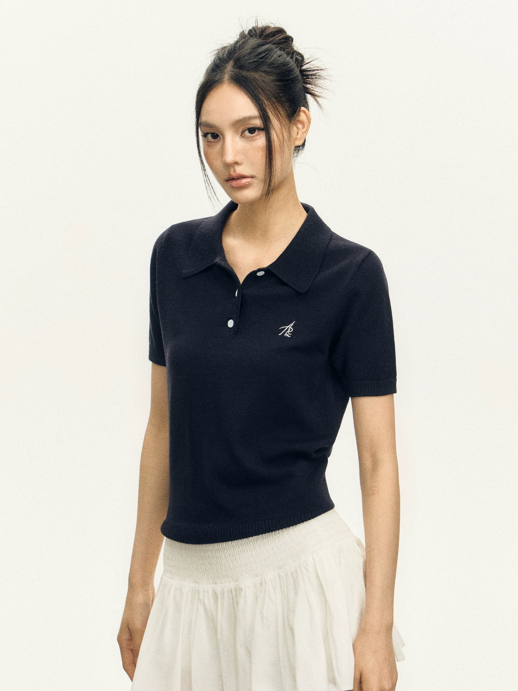 Ariseism Vintage Polo Collar Slim Knitted Tee