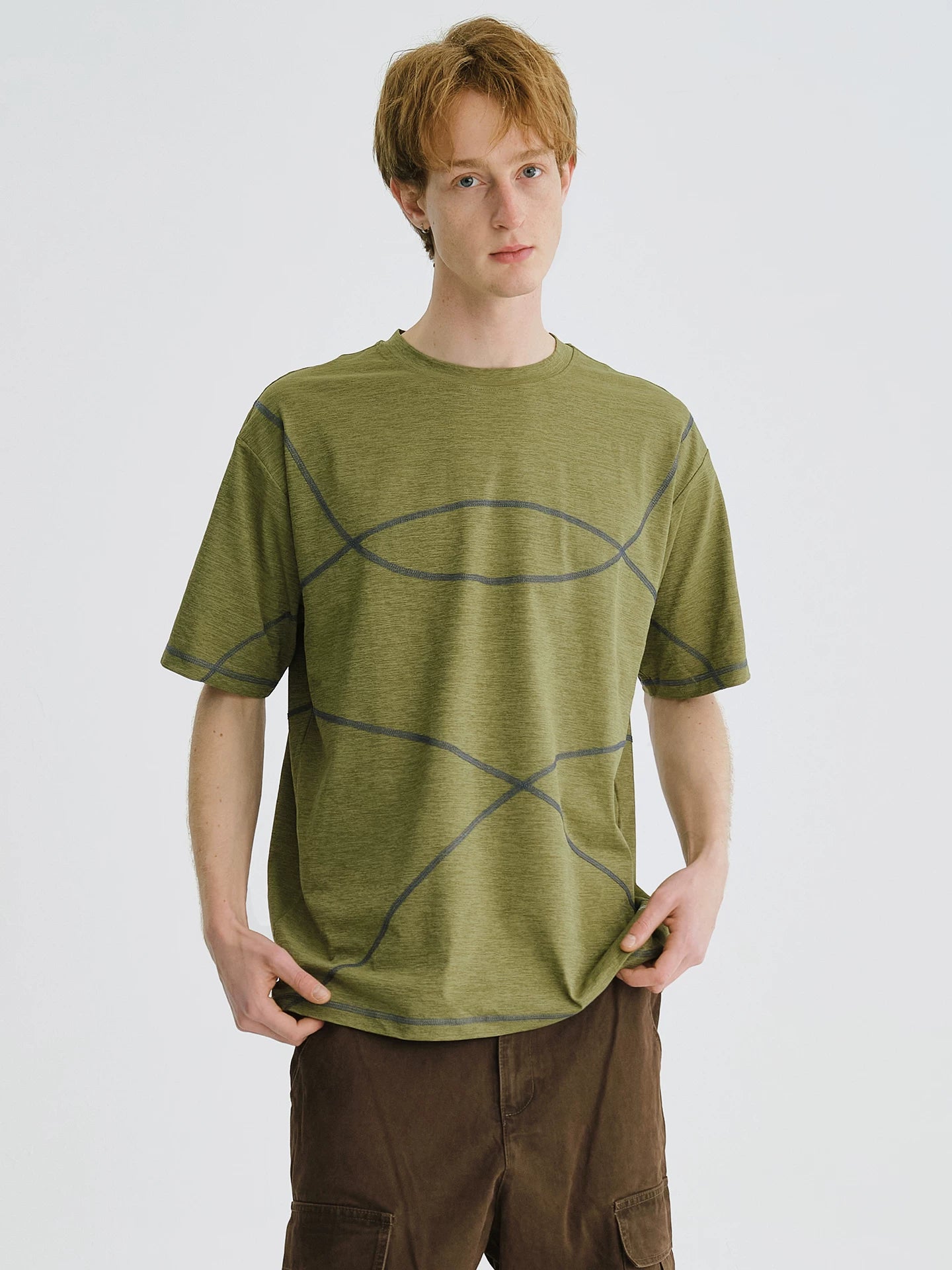 LIVINGTOWN Contrast Color Casual Loose Versatile Tee