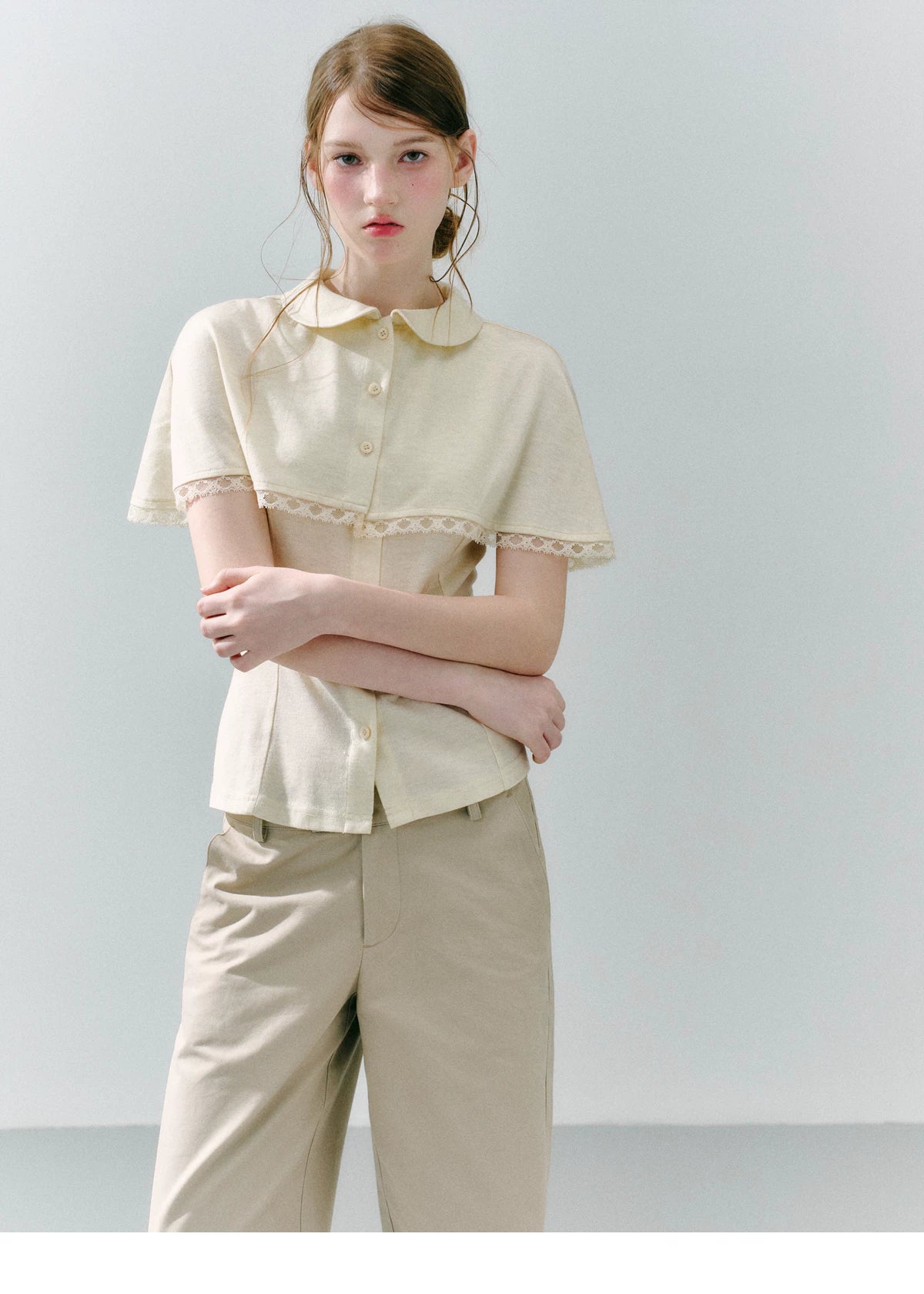 LOST FOREST Skinny Skin-friendly Cloak Integrated Tee