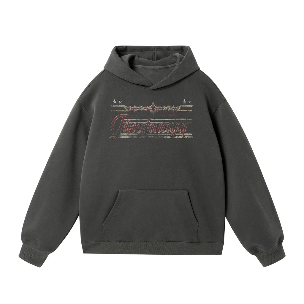 JHYQ Retro Letter Print Loose Sweater