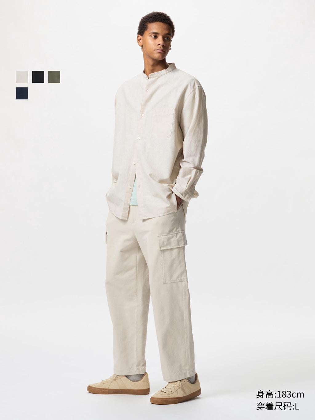 Uniqlo men's clothing and women's clothing washed loose casual tooling nine-point pants/easy casual pants 474100 473177