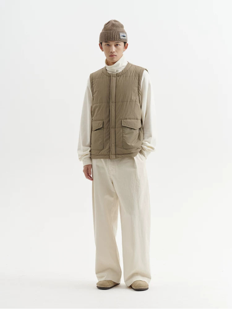 BUTTBILL New Shirley Cotton Crew Neck Cotton Jacket Vest