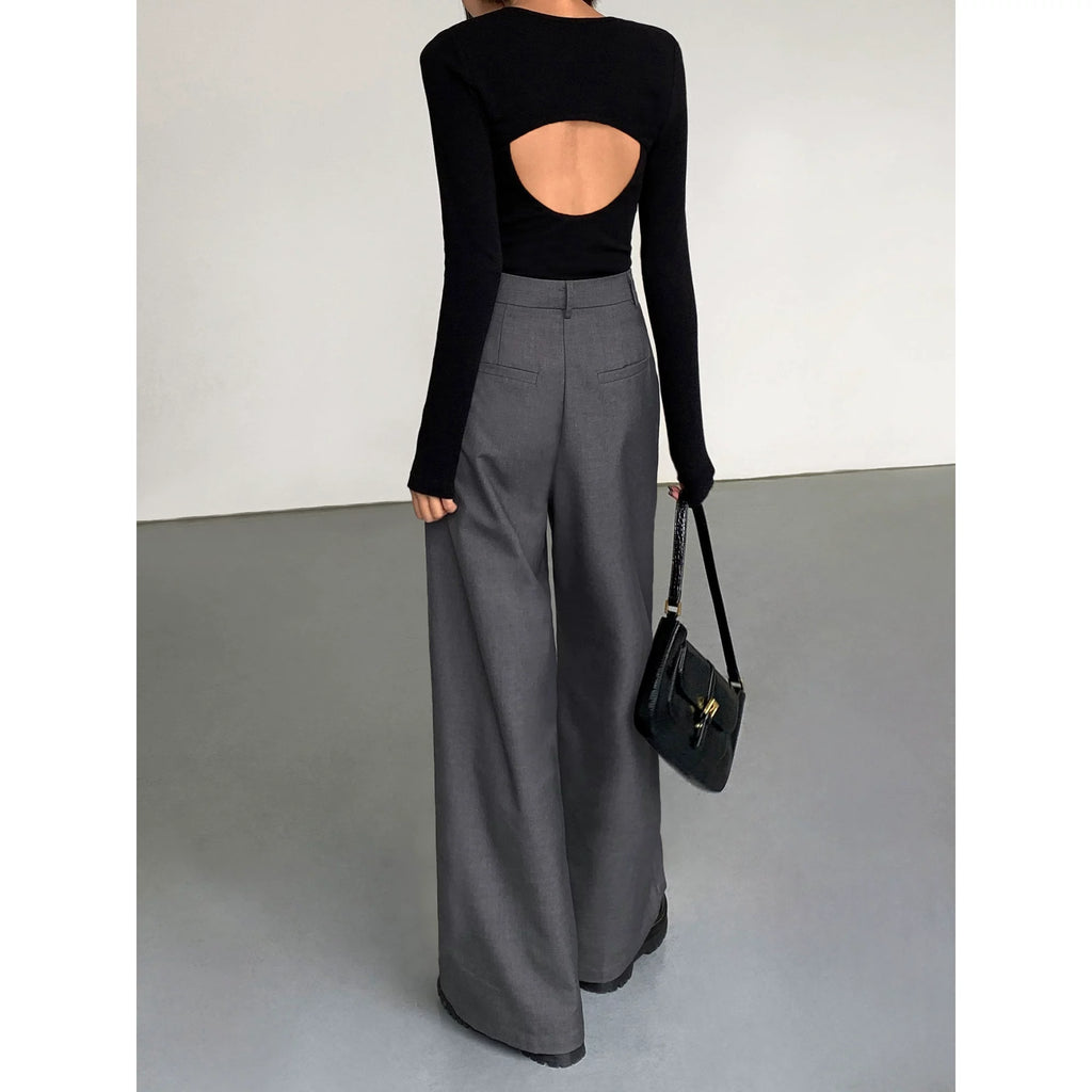 Ousph High Waist Loose Versatile Mopping Casual Pants