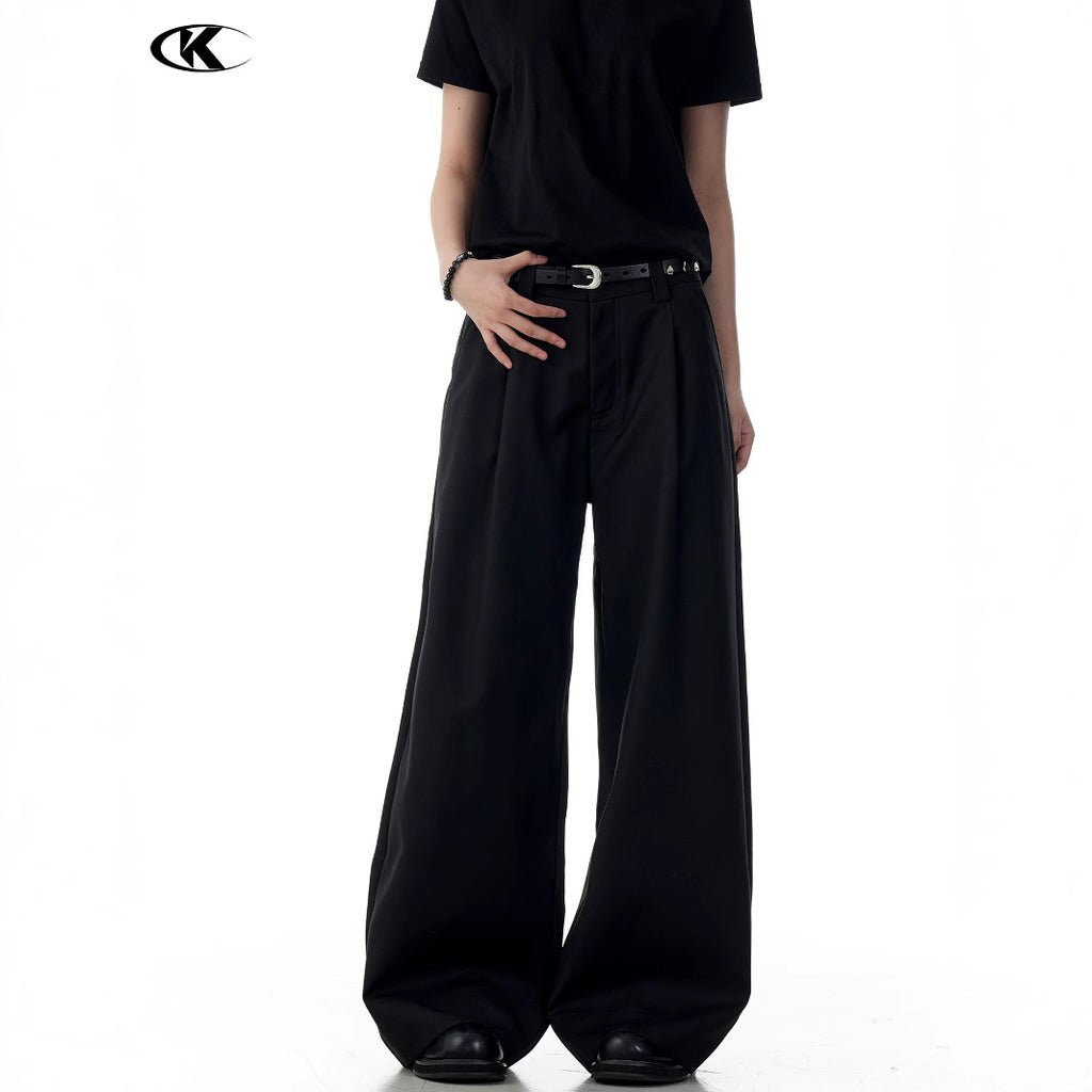 11KN Straight Drape Wide-leg Loose and Simple Casual Trousers