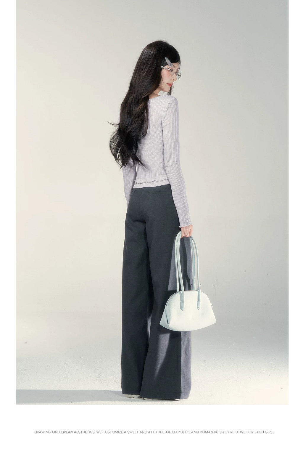 Wildberry High Waist Casual Loose Versatile Wide Leg Pants
