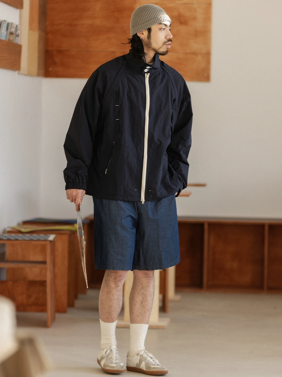 NOEARS Japanese Retro Loose Stand-up Jacket