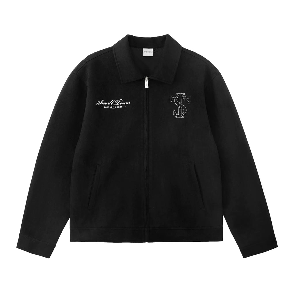 STK Faux Suede Corduroy Spliced Jacket