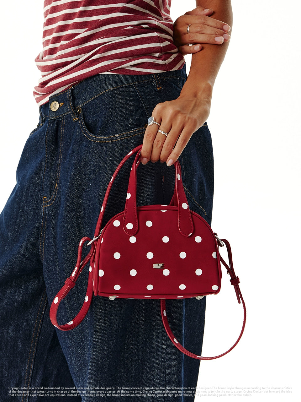 CryingCenter Polka Dot Boston Shoulder Crossbody Bag