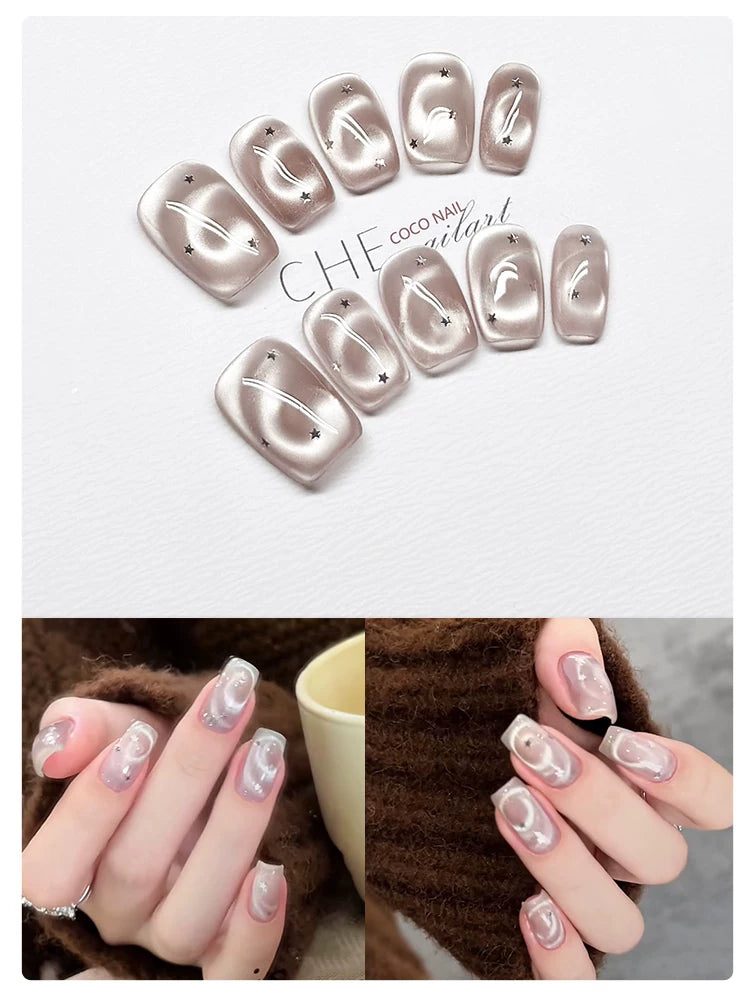 Coco Temperament Light Luxury High Sense White Handmade Manicure Wear Nail