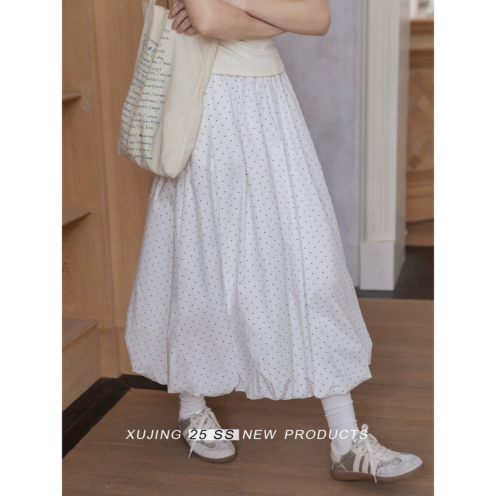 XUJING Temperament Polka Dot Bud Skirt