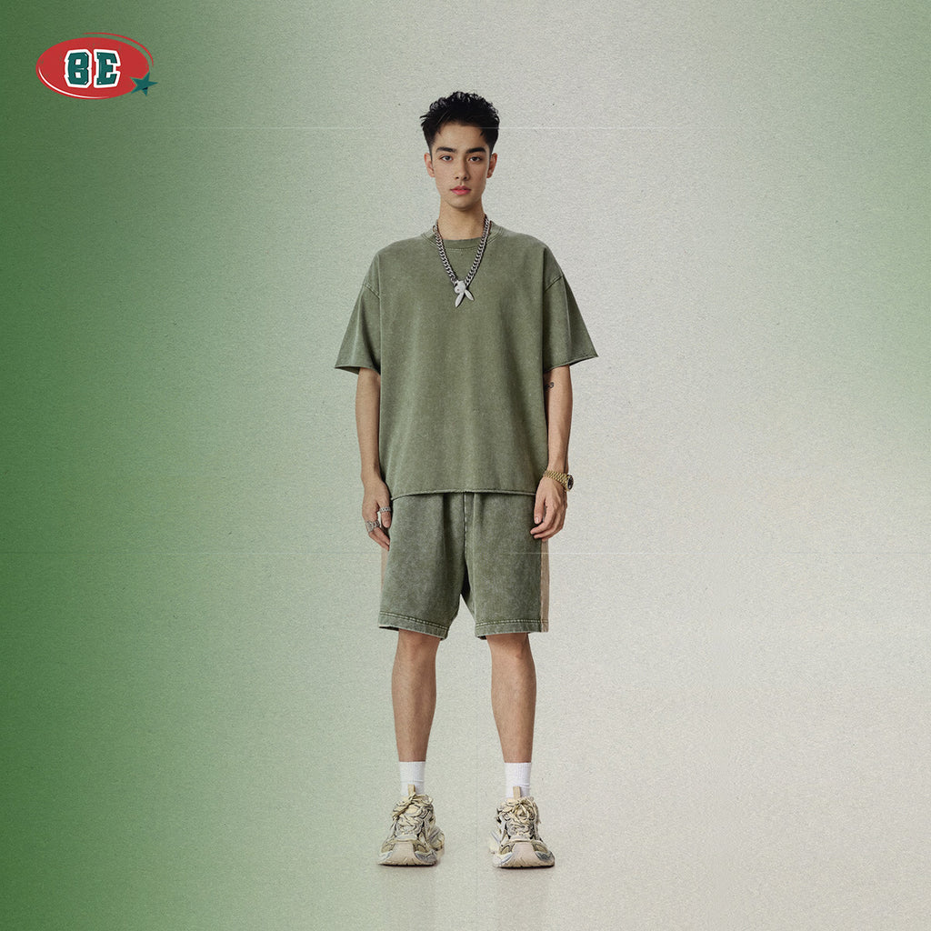 BE Retro Splicing Contrasting Color Sports Suit