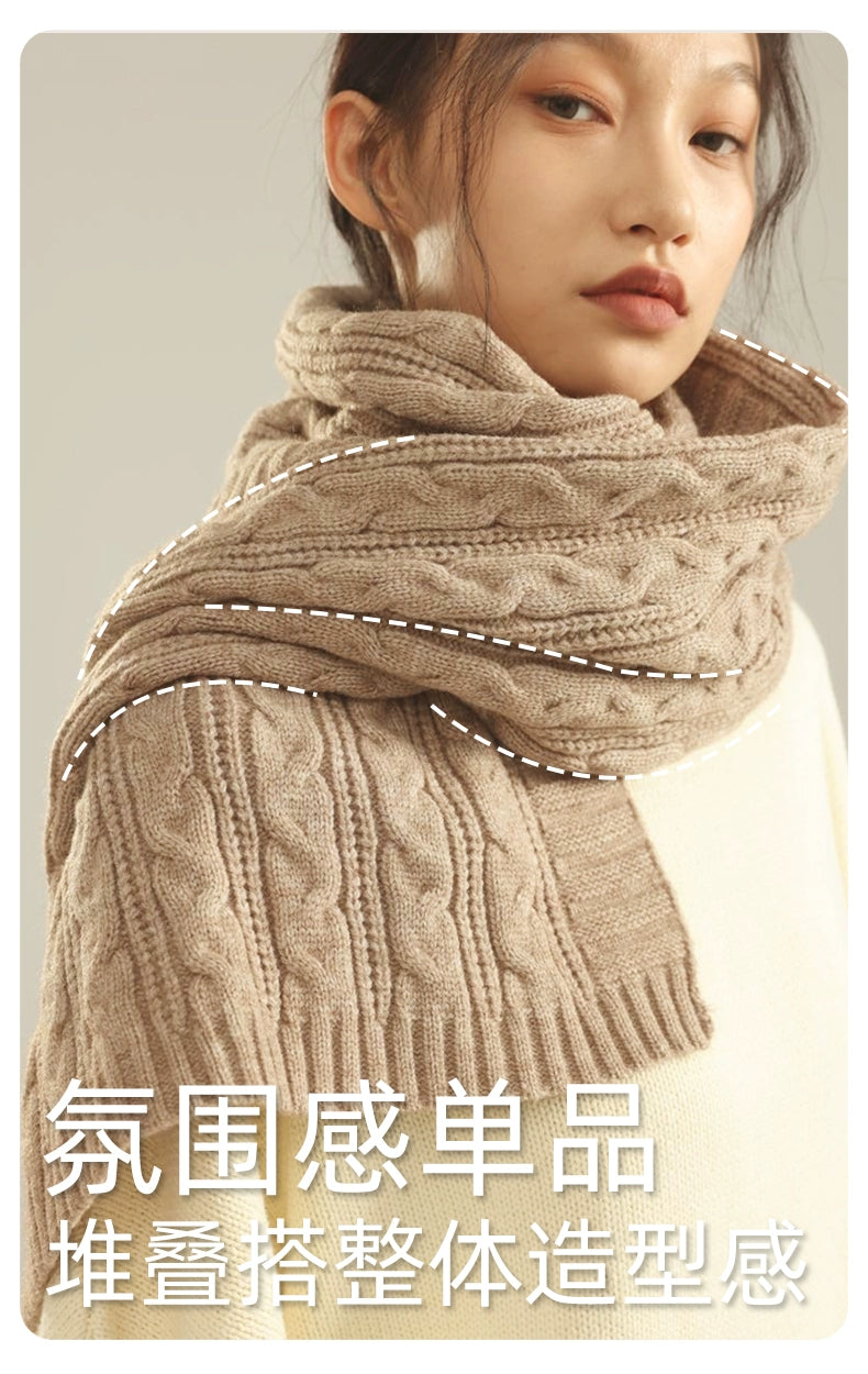 ZHENWEI Knitted Scarf Enlarged and Widened Scarf