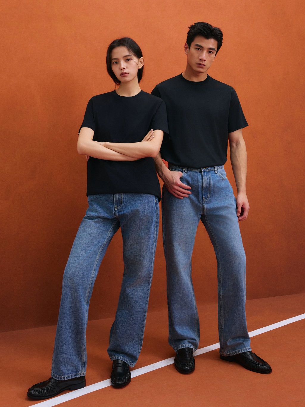 NO LOGO Straight Versatile Jeans