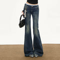UNIFREE Slightly Pulled Old Low-rise Slim-fit Jeans