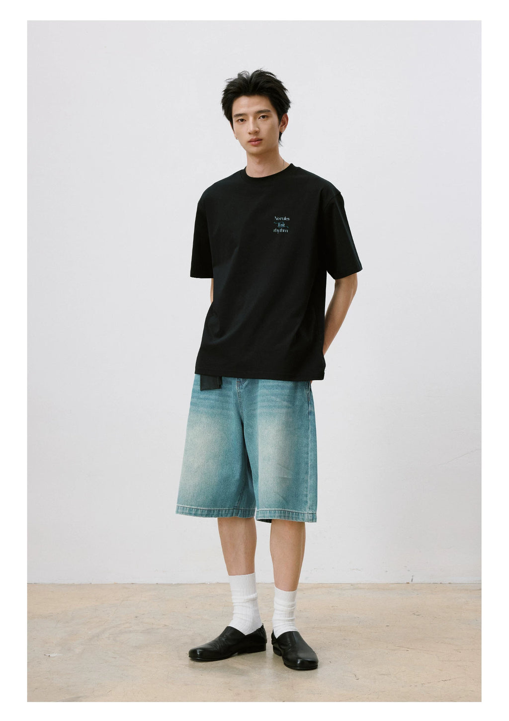 LR MADE Retro Old Denim Six-point Shorts