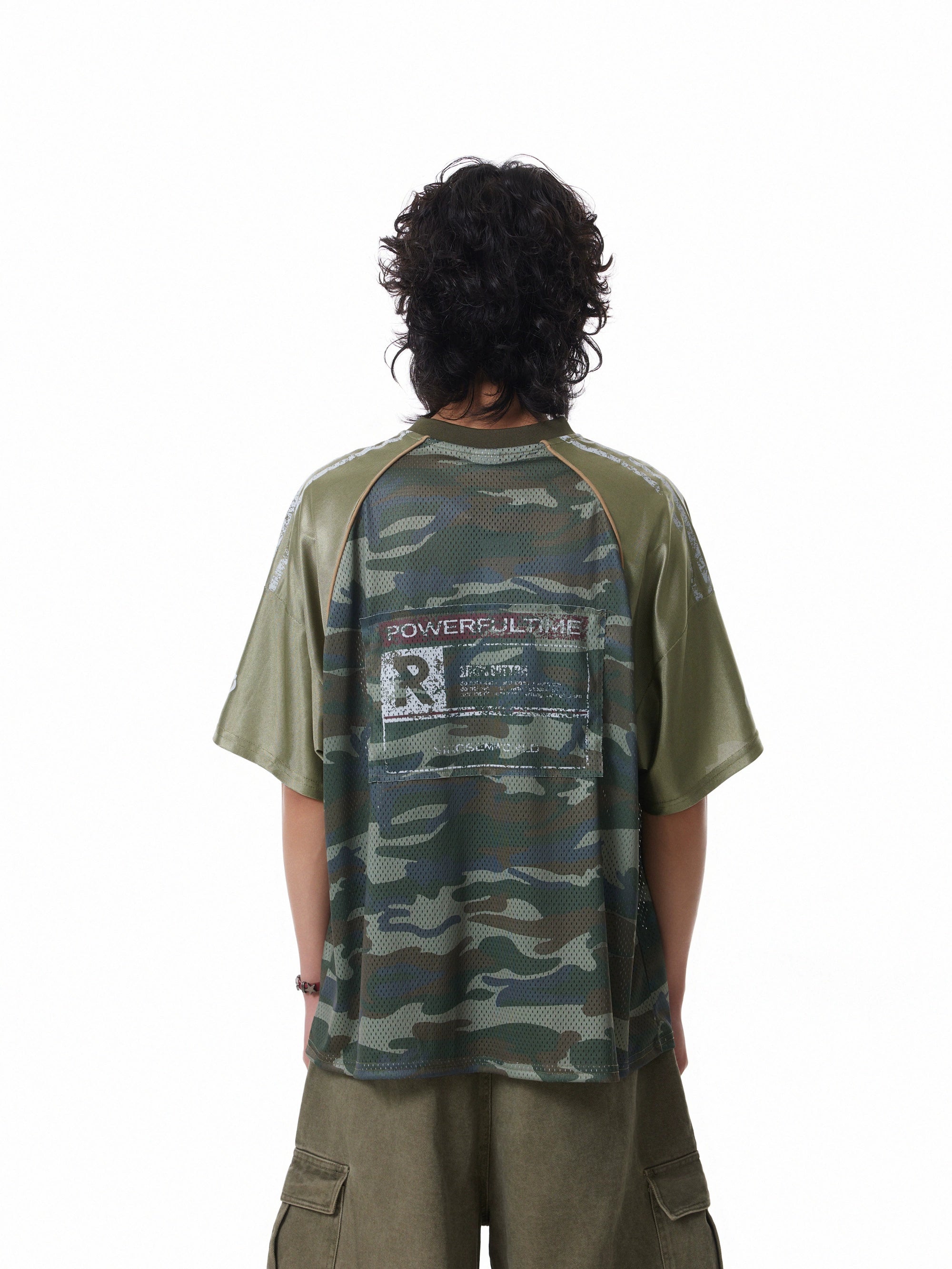 BTSG Mesh Camouflage Splicing Jersey Tee