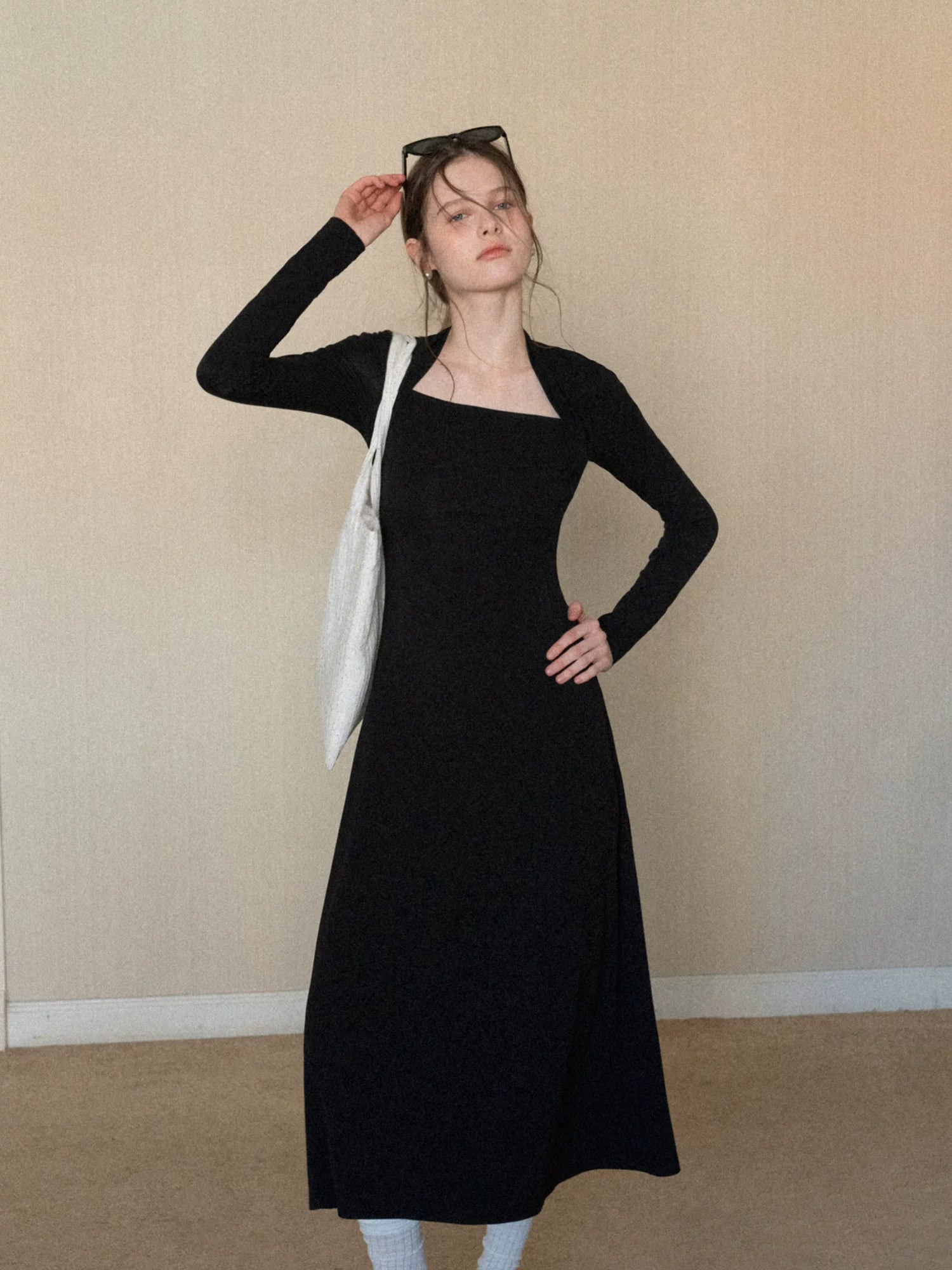 EGGKA Slim and Thin Temperament Pullover Dress