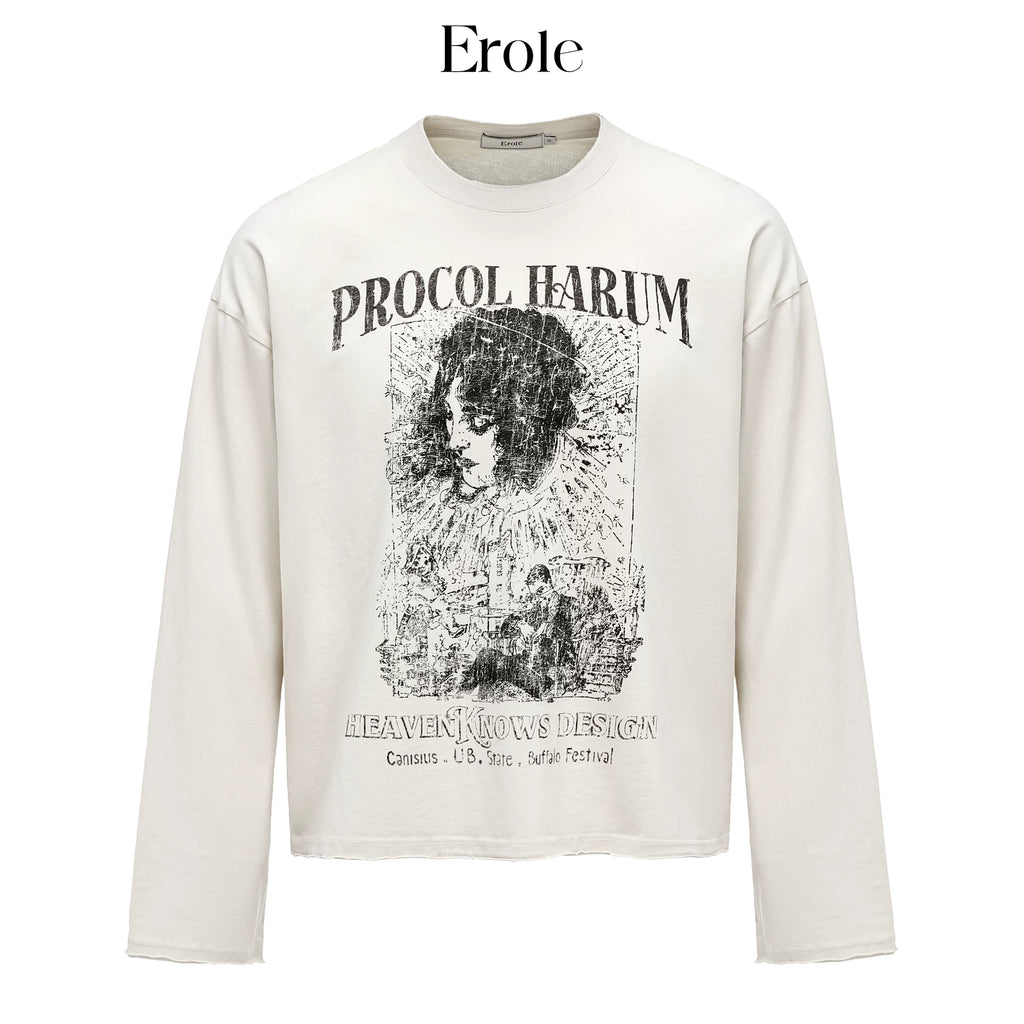 Erole Old Broken Edge Digital Printing Long Sleeve