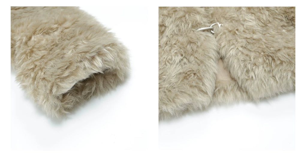 Audwyn Eco-friendly Fur Coat V-neck Fur Coat