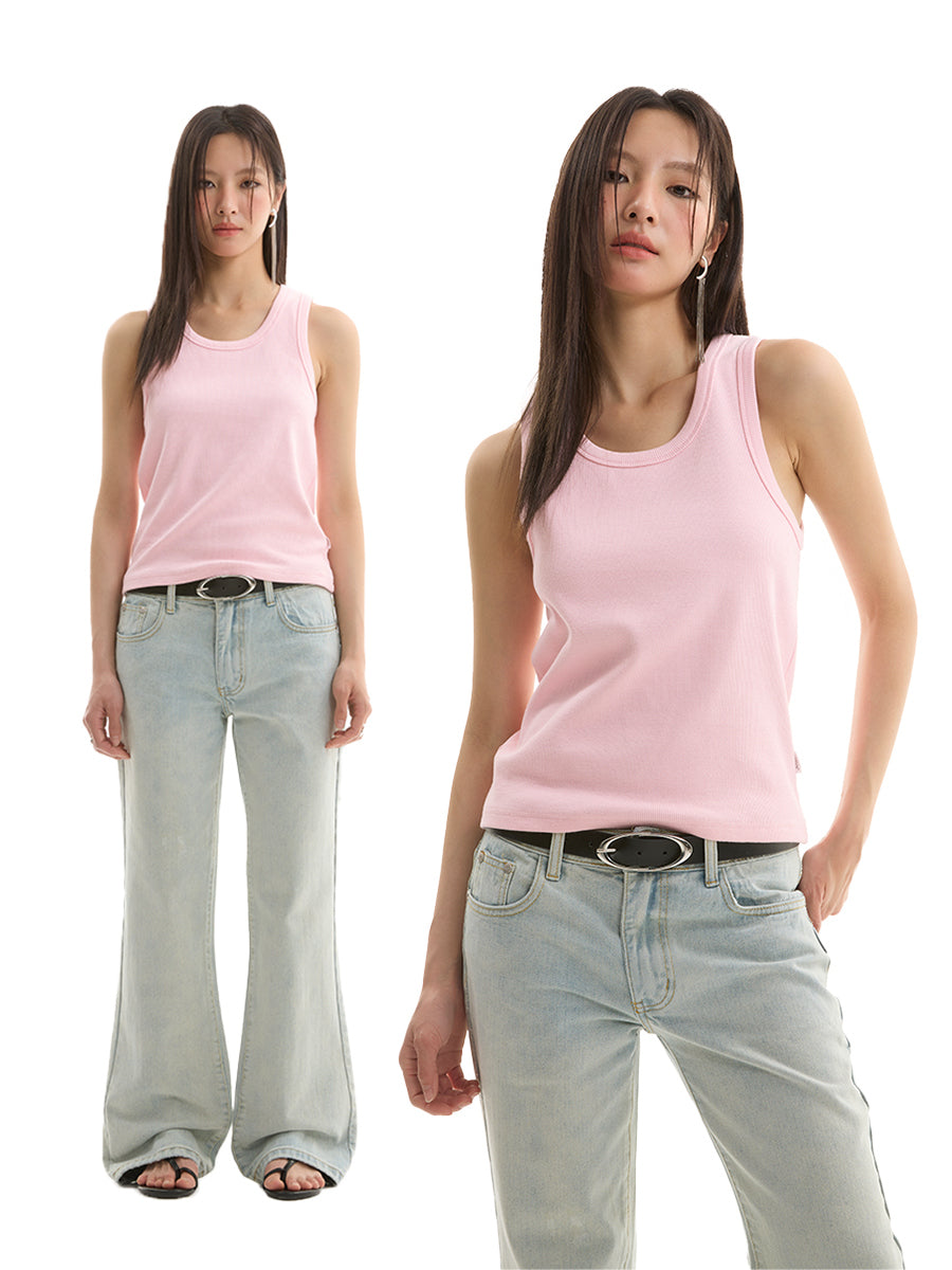 FUNKYFUN Elastic Thick Threaded I-shaped Vest