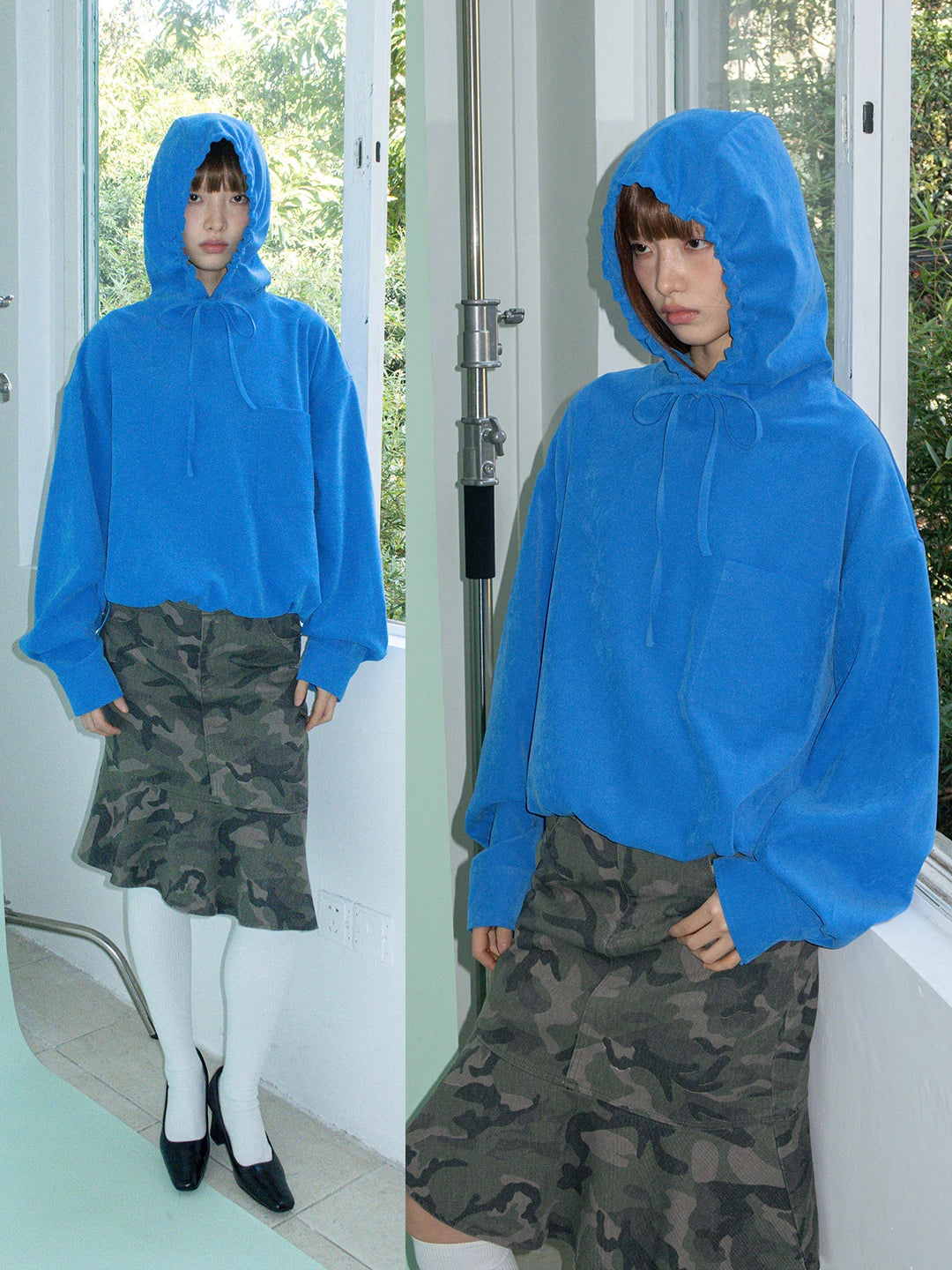 FUNKYFUN Loose Short Hooded Sweater Jacket