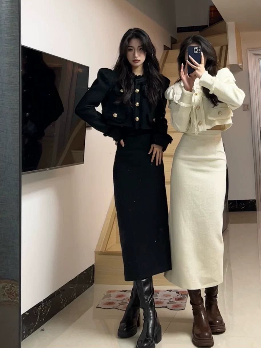 PANPAN Xiaoxiangfeng Suit Women's Medium and Long Suit Skirt