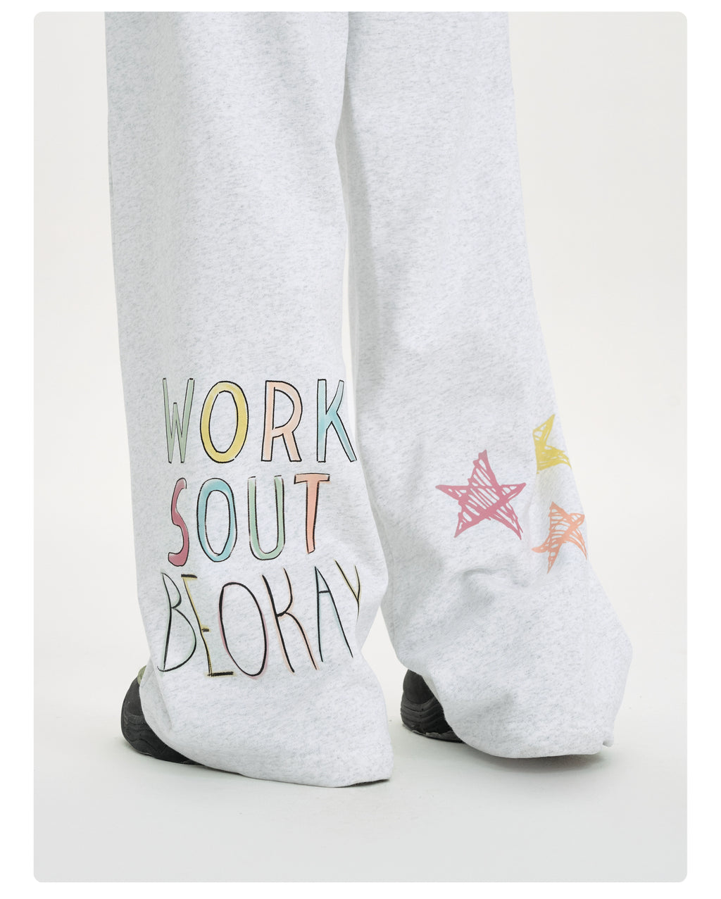 NICEBAD graffiti font star print sweatpants