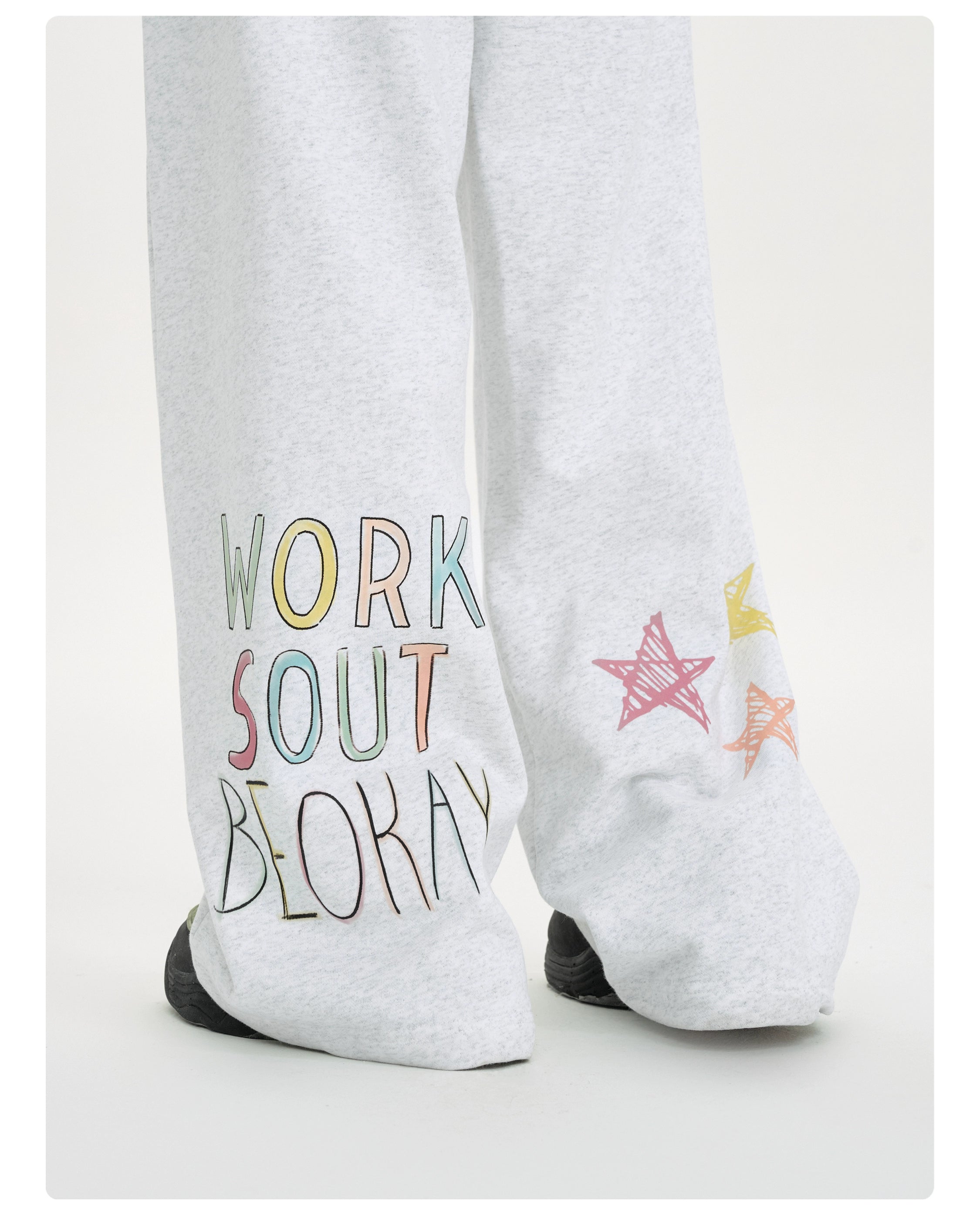NICEBAD graffiti font star print sweatpants