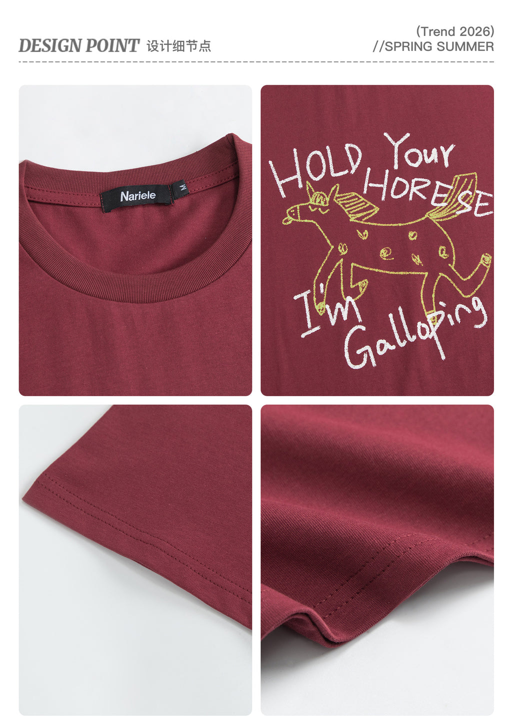 HeyHenry Pony Print Crew Neck Loose Tee