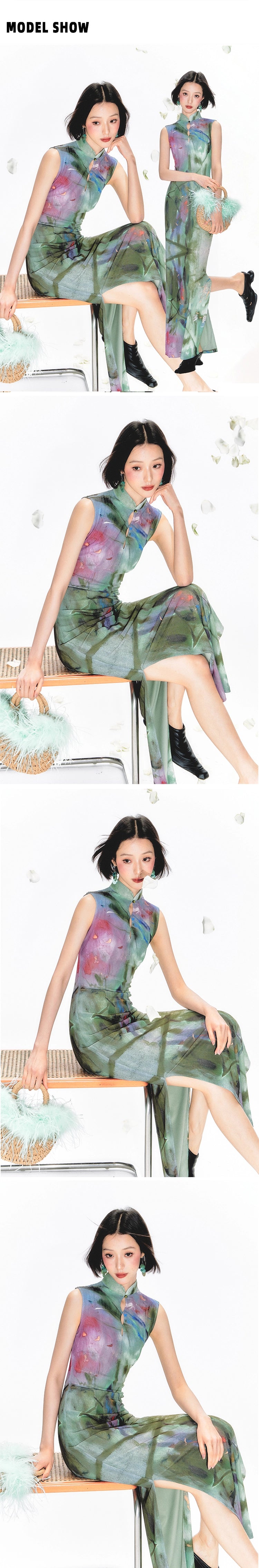 YEDM Hollow Color Cheongsam Dress