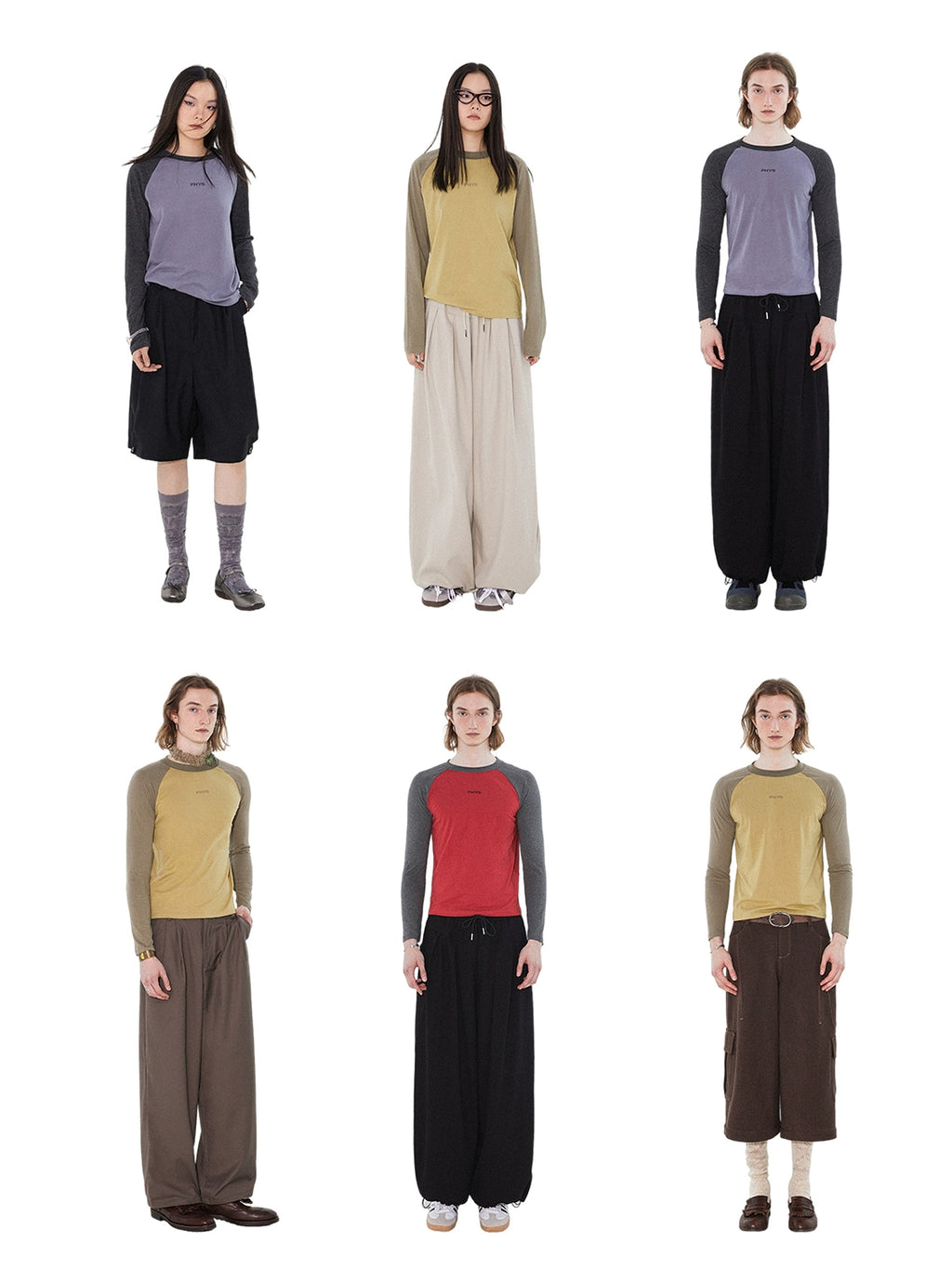PHYS Color Matching Shoulder Slim Long Sleeve