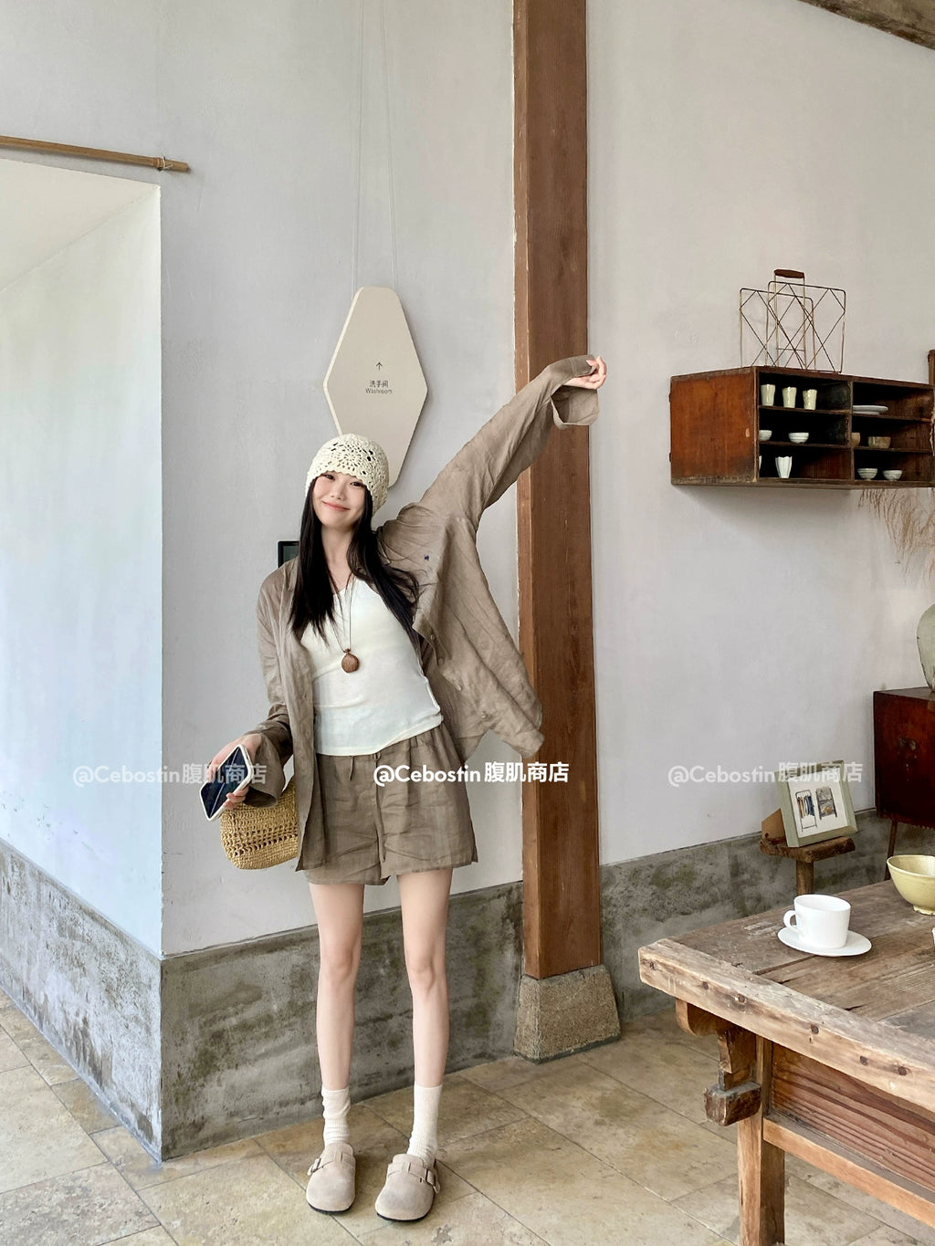 Cebostin Retro Soft Bottom Bag Head Half Clogs