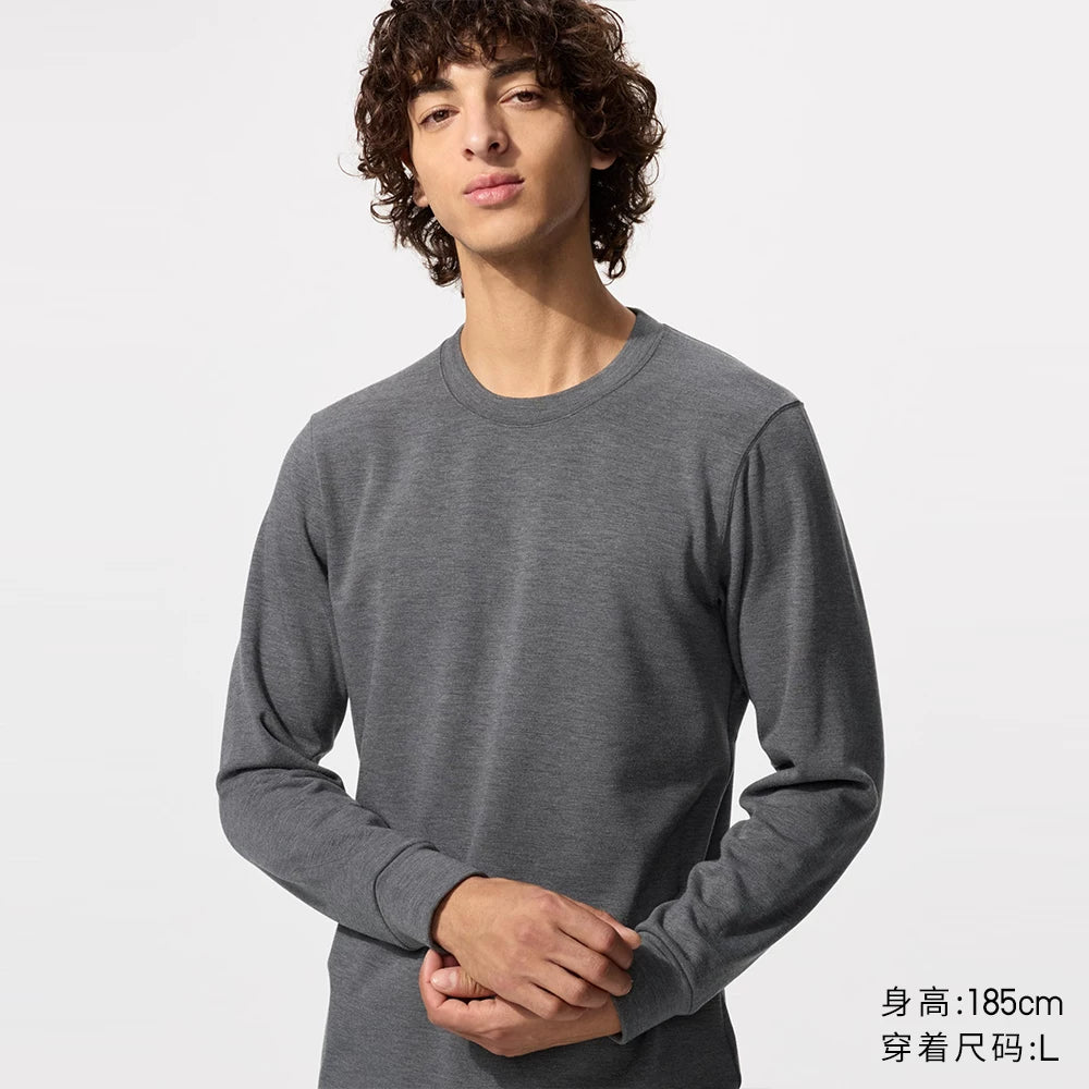 Uniqlo Crew Neck T-Shirt Long Sleeve Autumn Clothes Warm Clothes