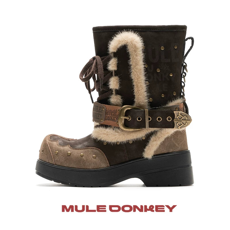 Donkey Rivet Western Platform Boots