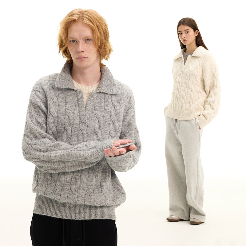 UNF Cashmere Comfortable Soft Waxy Fake Two-piece Knitted Sweater