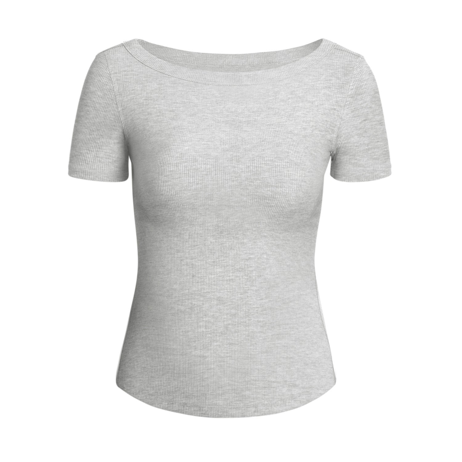 Athena Lulu One-word Collar Nude Sports Fitness Tee