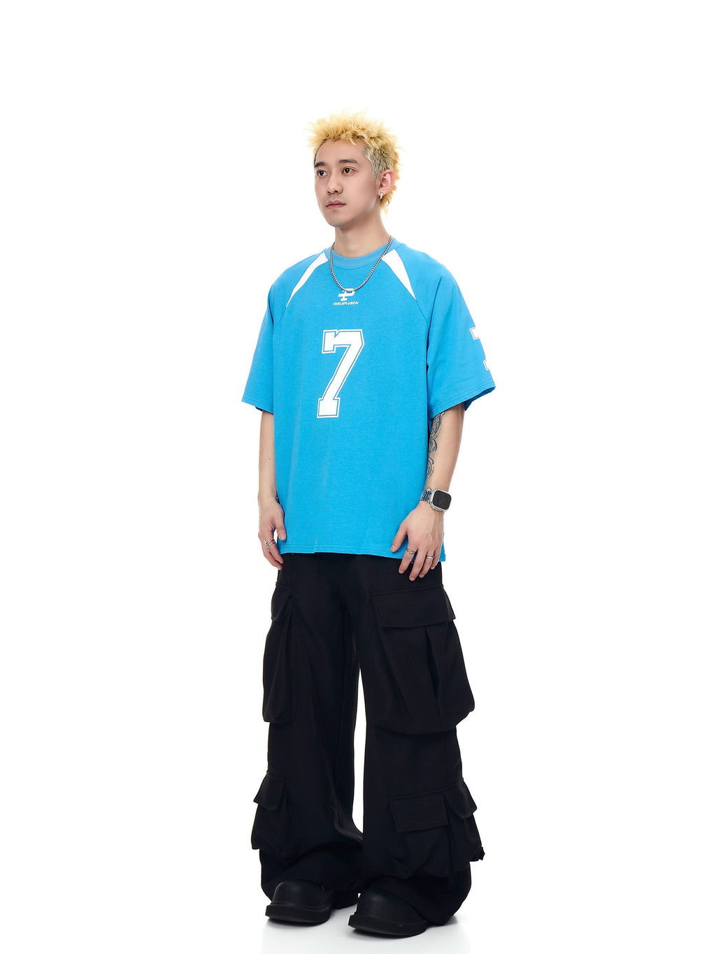 BLACKLISTS Sports Jersey Contrasting Loose Tee