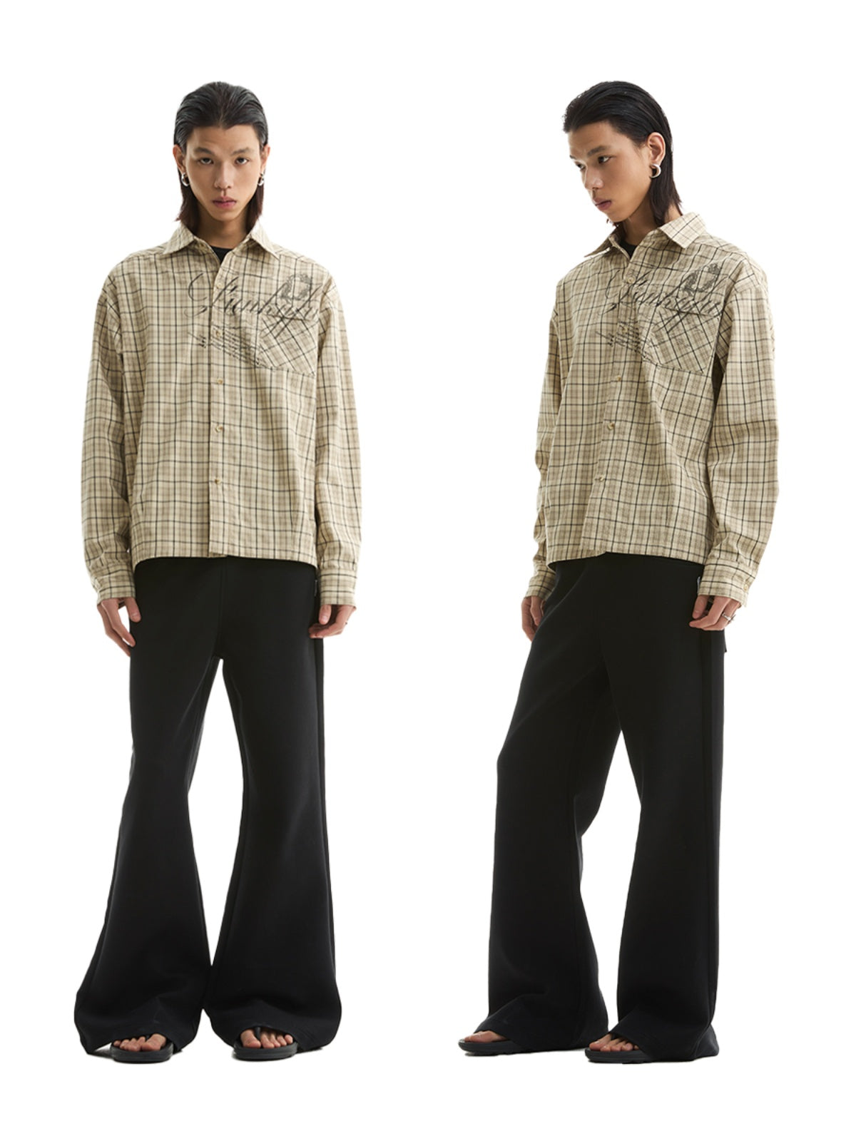 FUNKYFUN Plaid Loose Long-sleeved Shirt Jacket