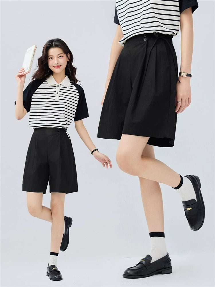 Giordano Strap-on Semi-elastic Waist Wide-leg Shorts