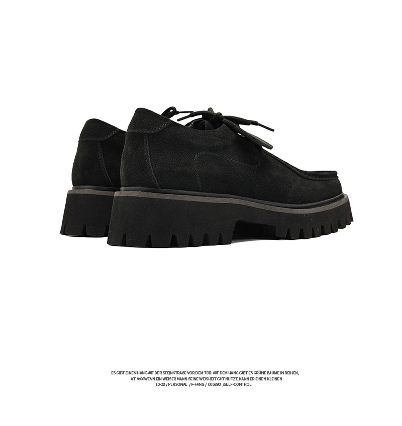 FANGSANHUO Square Head Retro Thick-soled Suede Tooling Short Boots